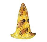 Zkzbdplk Mantello lungo con cappuccio stampato con api carine per adolescenti, cosplay, feste di ruolo, festival, costumi di Halloween