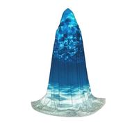 Zkzbdplk Mantello lungo con cappuccio stampato con vista sull'oceano subacqueo per adolescenti, cosplay, feste di ruolo, festival, costumi di Halloween