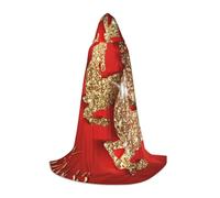 Zkzbdplk Mantello lungo con cappuccio stampato Merry Christmas per adolescenti, cosplay, feste di ruolo, festival, costumi di Halloween
