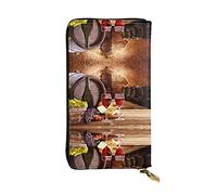 ZKZBDPLK Portafoglio lungo in legno con stampa di campagna in granaio - Pochette di alta qualità con design completo di stampa - Una splendida dichiarazione di classe e durata, Cantina Rossa, Taglia