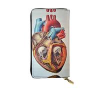ZKZBDPLK Portafoglio lungo in pelle con stampa coccinella rossa - Pochette di alta qualità con design completo di stampa - Una splendida dichiarazione di classe e durata, Grafico Cuore Anatomia Umana,