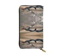 ZKZBDPLK Portafoglio lungo in pelle con stampa di aerei da guerra - Pochette di alta qualità con design completo di stampa - Una splendida dichiarazione di classe e durata, Aereo di guerra, Taglia