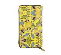 ZKZBDPLK Portafoglio lungo in pelle con stampa di coniglietti carini cartoni animati - Pochette di alta qualità con design stampato - Una splendida dichiarazione di classe e durata, Limone giallo e