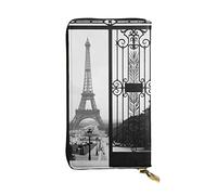 ZKZBDPLK Portafoglio lungo in pelle con stampa di pavone viola - Pochette di alta qualità con design completo di stampa - Una splendida dichiarazione di classe e durata, Torre Eiffel di Parigi.,