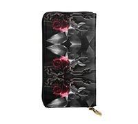 ZKZBDPLK Portafoglio lungo in pelle con stampa di vita marina, pochette di alta qualità con design a stampa completa, una splendida dichiarazione di classe e durata, Rose nere gotiche, Taglia unica
