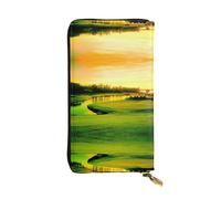 ZKZBDPLK Portafoglio lungo in pelle con stampa floreale nera e oro - Pochette di alta qualità con design completo di stampa - Una splendida dichiarazione di classe e durata, Campo da golf., Taglia
