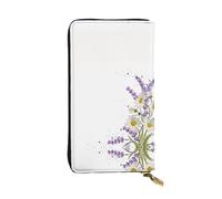 ZKZBDPLK Portafoglio lungo in pelle con stampa lupo notte luna eccezionale - Pochette di alta qualità con design stampato - una splendida dichiarazione di classe e durata, Fiore di lavanda, Taglia