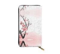 ZKZBDPLK Portafoglio lungo in pelle con stampa lupo notte luna eccezionale - Pochette di alta qualità con design stampato - una splendida dichiarazione di classe e durata, Rosa Ciliegia Floreale,