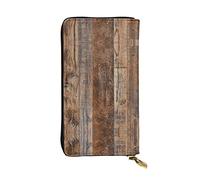 ZKZBDPLK Portafoglio lungo in pelle con stampa lupo notte luna eccezionale - Pochette di alta qualità con design stampato - una splendida dichiarazione di classe e durata, Legno marrone., Taglia unica