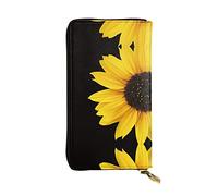 ZKZBDPLK Portafoglio lungo in pelle con stampa lupo notte luna eccezionale - Pochette di alta qualità con design stampato - una splendida dichiarazione di classe e durata, Girasole Fiore, Taglia unica