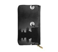 ZKZBDPLK Portafoglio lungo in pelle con stampa lupo notte luna eccezionale - Pochette di alta qualità con design stampato - una splendida dichiarazione di classe e durata, Lupo Notte Luna, Taglia
