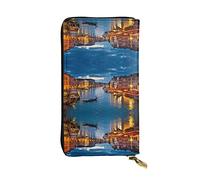 ZKZBDPLK Portafoglio lungo in pelle con stampa Ocean Sailing Eccezionale - Pochette di alta qualità con design a stampa completa - Una splendida dichiarazione di classe e durata, Notte di Venezia,