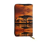 ZKZBDPLK Portafoglio lungo in pelle con stampa Ocean Seashell - Pochette di alta qualità con design completo di stampa - Una splendida dichiarazione di classe e durata, giraffa sotto l'albero in