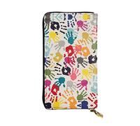 ZKZBDPLK Portafoglio lungo in pelle eccezionale con medaglione multi stampa - Pochette di qualità premium con design stampato - una splendida dichiarazione di classe e durata, Stampa a mano., Taglia
