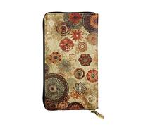ZKZBDPLK Portafoglio lungo in pelle eccezionale con medaglione multi stampa - Pochette di qualità premium con design stampato - una splendida dichiarazione di classe e durata, Medaglione Multi, Taglia