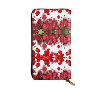 ZKZBDPLK Portafoglio lungo in pelle eccezionale con medaglione multi stampa - Pochette di qualità premium con design stampato - una splendida dichiarazione di classe e durata, Petali di rosa rossa,