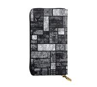 ZKZBDPLK Portafoglio lungo in pelle eccezionale con medaglione multi stampa - Pochette di qualità premium con design stampato - una splendida dichiarazione di classe e durata, Grigio astratto, Taglia