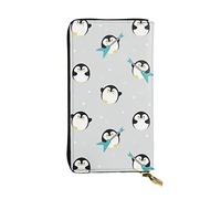 ZKZBDPLK Portafoglio lungo in pelle eccezionale con medaglione multi stampa - Pochette di qualità premium con design stampato - una splendida dichiarazione di classe e durata, Simpatico pinguino.,