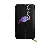ZKZBDPLK Portafoglio lungo in pelle eccezionale con medaglione multi stampa - Pochette di qualità premium con design stampato - una splendida dichiarazione di classe e durata, Fenicottero astratto,