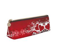 ZKZBDPLK Safflower Flying Fish Print elegante astuccio in pelle triangolare per penne - stampa all-over, pelle con motivo a croce, astuccio compatto e versatile, San Valentino., Taglia unica, Set di