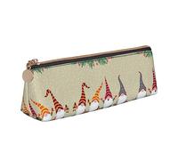 ZKZBDPLK Safflower Flying Fish Print elegante astuccio in pelle triangolare per penne - stampa all-over, pelle con motivo a croce, astuccio compatto e versatile, Gnomi di Natale, Taglia unica, Set di