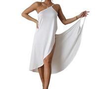 ZKZFCAI Copricostume da Bagno Donna Bikini Copri, Mare Abito Estivi Spiaggia Vestito, Bikini Cover Up Tunica Costume da Bagno Estate Abito da Spiaggia Interi Beachwear Beach Dress（Bianco）