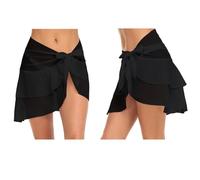 ZKZFCAI Pareo Mare Donna Elegante Copricostume Corto, Prendisole Chiffon Bikini Cover Up Gonna, Spiaggia Wrap Sarong Coprire Caftano, Gonne Avvolgenti del Costume da Bagno per Vacanza Party Beachwear