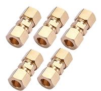 ZKZX Raccordo per tubo di compressione in ottone, adattatore dritto (compressione OD 3/8" x 3/8" OD compressione)