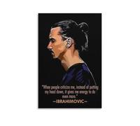 Zlatan Ibrahimovic - Stampa artistica da parete su tela, decorazione moderna per la casa, 50 x 75 cm