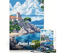 Zlatni Rat Croazia Puzzle da 1000 pezzi per adolescenti, stimola la mente, crea un'atmosfera tranquilla, bordi uniformi, ideale per le vacanze (38x26cm)