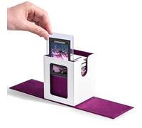 ZLCA MTG Deck Box con finestra Magic Commander, scatola portaoggetti per carte da baseball, può contenere 100 set doppi di carte, scatola portaoggetti adatta per ccg/edh (bianco e viola)