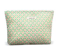 ZLFSRQ Borsa per il trucco con fiori da viaggio carina borsa cosmetica floreale per donne ragazze piccolo fiore rosa trucco cerniera portatile custodia da toilette per borsa estetica natalizia
