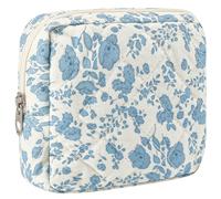 ZLFSRQ Piccola borsa per il trucco trapuntata per borsa mini sacchetto trapuntato carino cotone borsa per il trucco con scomparti estetici borse cosmetiche per le donne coquette cerniera borse da