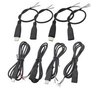 ZLGYGLEO 1/3 Pezzi 0,3 Metri 1 m 2 m USB Tipo C Maschio Femmina Cavo di Alimentazione connettore di Carica Saldatura 2 Pin 4 Pin Adattatore di Estensione del Filo(Type-C Female 2P,1M_3PCS)