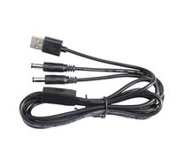 ZLGYGLEO 1 pz 1 m USB 2.0 Maschio a 2 Vie DC Maschio Femmina Splitter Cavo 22awg 3A 5.5x2.5mm Adattatore Cavo di Alimentazione Striscia connettore(1 USB to 2 Male)