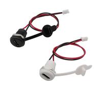 ZLGYGLEO 1 pz 2 pin connettore USB tipo C impermeabile con dado di bloccaggio PH 2.0 pannello di montaggio jack di ricarica rapida femmina(White)