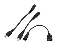 ZLGYGLEO 1 pz 5,5 x 2,1 mm DC Power Femmina a Maschio Tipo C/Micro USB/USB AF Adattatore connettore Cavo(Micro USB)