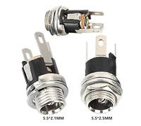 ZLGYGLEO 10/50/200 PZ DC-025 5.5x2.1mm 5.5x2.5mm Presa CC con Dado Presa Jack di Alimentazione CC Connettore Femmina for Montaggio a Pannello DC025(2.5x5.5mm,50 PCS)