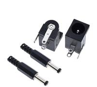 ZLGYGLEO 10 Pezzi DC-005 Nero DC Power Jack Socket Connettore DC005 5.5 * 2.1mm 2.1 Presa Round The Needle(10PCS 5.5X2.1mm USB)