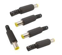 ZLGYGLEO 2/5/10 Pezzi 6,5 mm x 4,4 mm DC Power con Adattatore for connettore Pin da 1,3 mm Testa Gialla 6,5 * 4,4 Maschio Saldatura Audio(5Pcs)