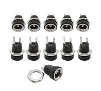 ZLGYGLEO 2/5/10 pezzi DC022B 5,5 x 2,1 mm Presa jack di alimentazione CC Connettore 2 pin femmina Adattatore for montaggio a pannello Connettore CC 5,5 * 2,1 mm(10Pcs)