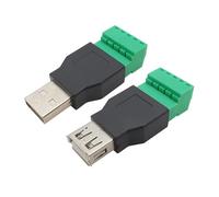 ZLGYGLEO 2 pezzi USB 2.0 tipo A maschio/femmina a 5 pin connettore a vite terminale con scudo USB2.0 a adattatore terminale(1Pair)