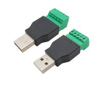 ZLGYGLEO 2 Pezzi USB 2.0 Tipo A Maschio/Femmina a 5 Pin connettore a Vite terminale con Scudo USB2.0 a Adattatore terminale(2Pcs Male)