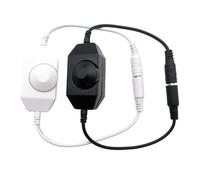 ZLGYGLEO 4 Pezzi Interruttore Luce LED Cavo di Alimentazione 12V24V 6A Interruttore dimmer Connettore CC Bianco/Nero Interruttori dimmer a Pulsante(White)