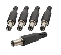 ZLGYGLEO 5/10 pezzi 5,5 x 2,1 mm DC Power maschio connettore a saldare 2,1 mm x 5,5 mm DC spine adattatore filo nero(10Pcs)