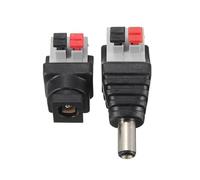 ZLGYGLEO 5/20/100 pezzi DC Power Maschio Femmina 5,5X2,1mm 12V Clip Molla Connettore Adattatore Cavo Pressato Connesso(DC Female,100PCS)