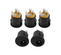 ZLGYGLEO 5 pezzi 5,5 x 2,1 mm 3 pin presa jack di alimentazione CC femmina montaggio pannello connettore adattatore DC 5,5 x 2,1 DC022K DC-022K