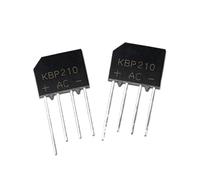 ZLGYGLEO 50/100/200/500/1000 Pezzi KBP210 Raddrizzatore a Ponte KBP210G Ponte Piatto 2A/1000V Dip-4 Stack di Ponte(200Pcs)