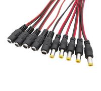 ZLGYGLEO Maschio Femmina 5,5 x 2,1 mm Connettore Cavo di Alimentazione CC 12V 1A Adattatore Jack CC 2,1 * 5,5 mm(10 Male)
