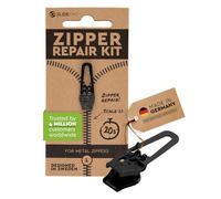 Zlideon Kit Riparazione Cerniere in Metallo - 1 pz, Nero (L/5) | Cursore di Ricambio Istantaneo per Zip di Jeans, Denim, Giacche, Stivali, Cappotti Invernali e Borse | Prodotto in Germania